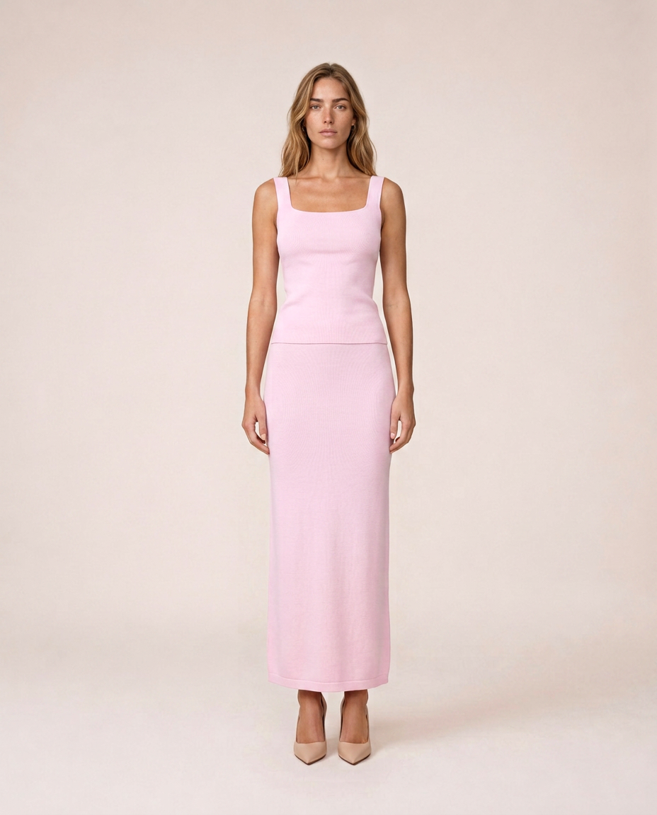 siena pink set front view no cardigan