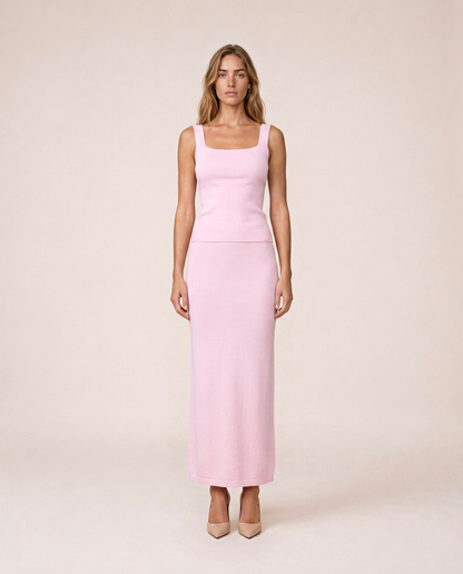 siena pink set front view no cardigan