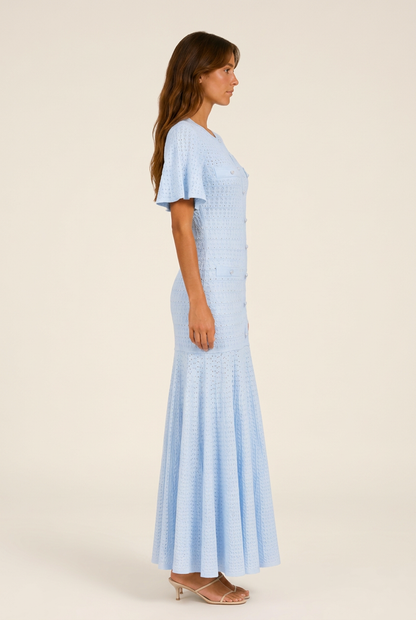 Sole Vestido de Punto Azul de Menielle, vista lateral