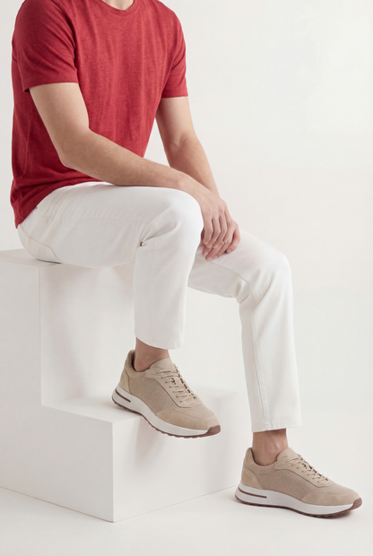 Stresa Sneaker Beige de Menielle, detalle puesto