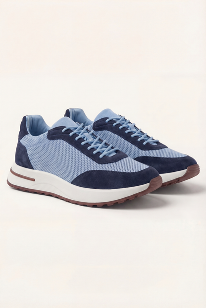 Stresa Sneaker Celeste de Menielle, par completo, vista lateral