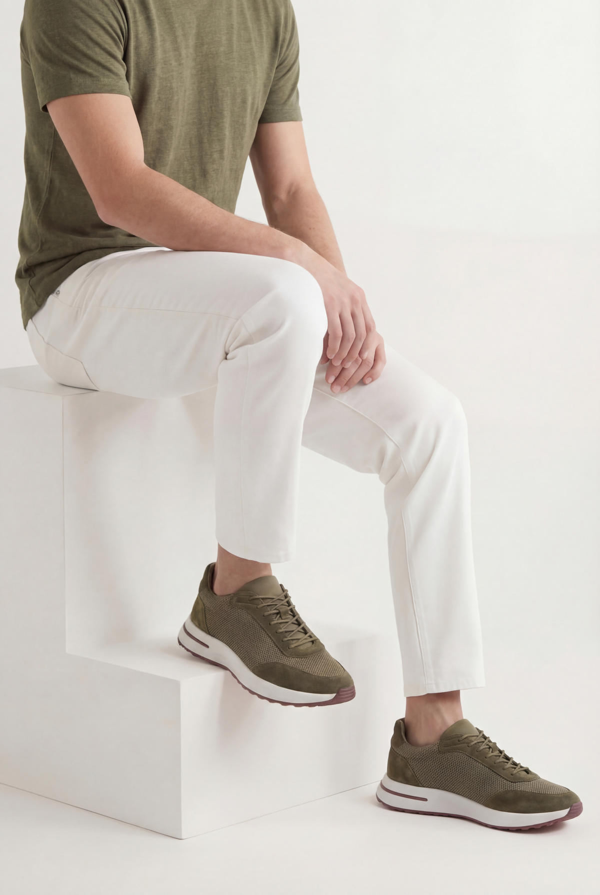 Stresa Sneaker Oliva de Menielle, detalle puesto