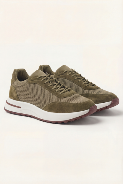 Stresa Sneaker Oliva de Menielle, par completo, vista lateral