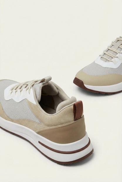 Taormina Sneaker Beige de Menielle, detalle talon lateral