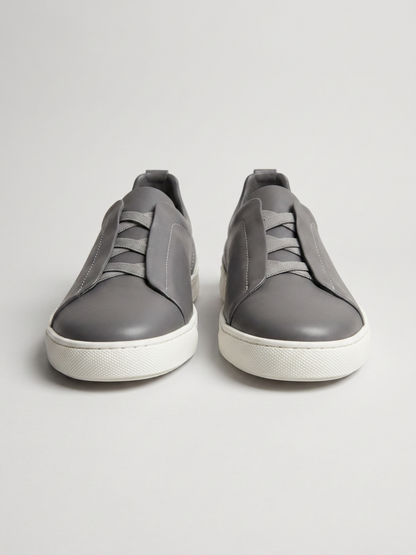 Vittorio Sneakers Gris Piel de Menielle, vista frontal