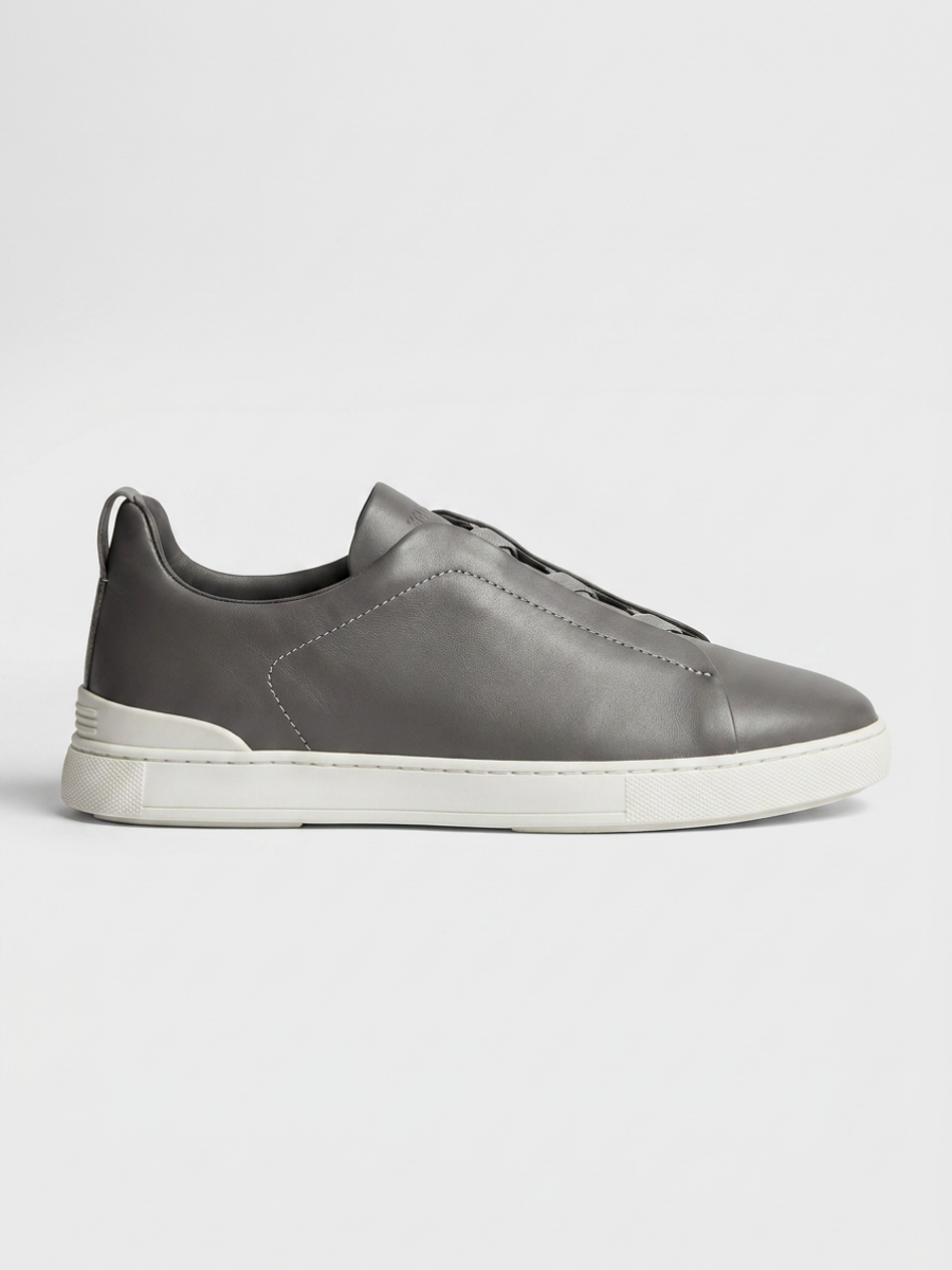 Vittorio Sneakers Gris Piel de Menielle, vista lateral