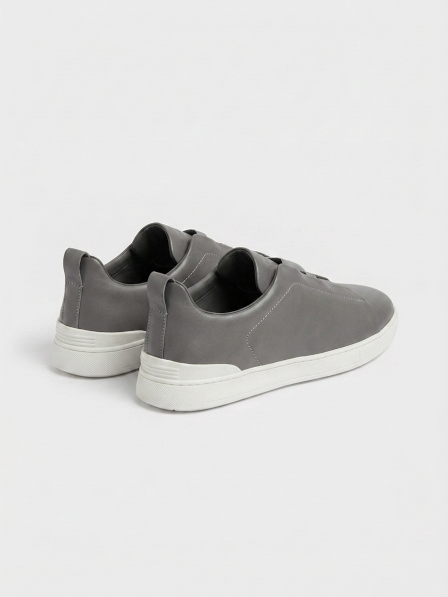 Vittorio Sneakers Gris Piel de Menielle, vista posterior