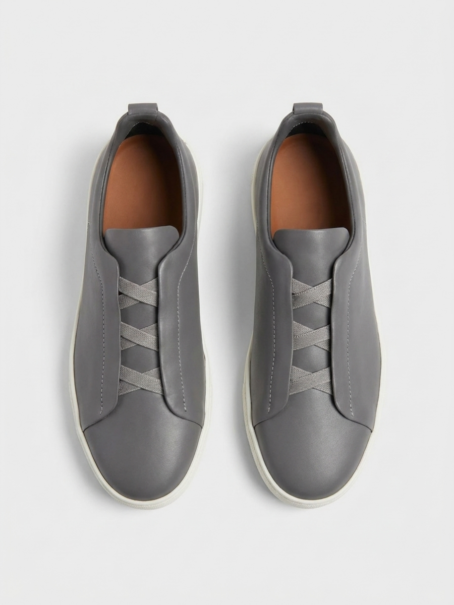 Vittorio Sneakers Gris Piel de Menielle, vista superior