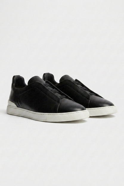 Vittorio Sneakers Nero Piel de Menielle, vista posterior detalle
