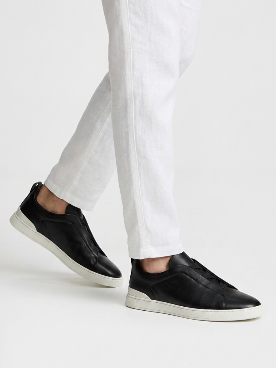Vittorio Sneakers Nero Piel de Menielle, vista posterior
